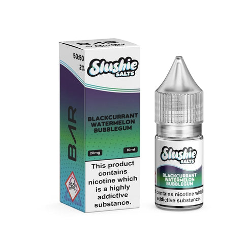 Blackcurrant Watermelon Bubblegum 10ml Nic Salt E-Liquid by Slushie Bar Salts