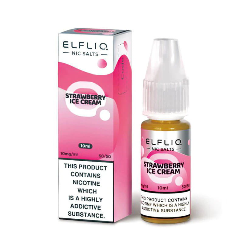 ELFLIQ Strawberry Ice Cream 10ml Nic Salt E-Liquid by Elf Bar Vape Fox ELFLIQ Strawberry Ice Cream 10ml Nic Salt E-Liquid by Elf Bar Vape Fox