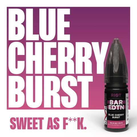 Blue Cherry Burst 10ml Nic Salt E-Liquid by Riot Bar Edtn