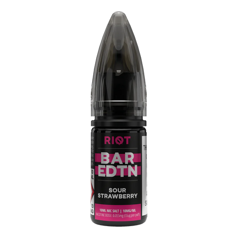 Sour Strawberry 10ml Nic Salt E-Liquid by Riot Bar Edtn