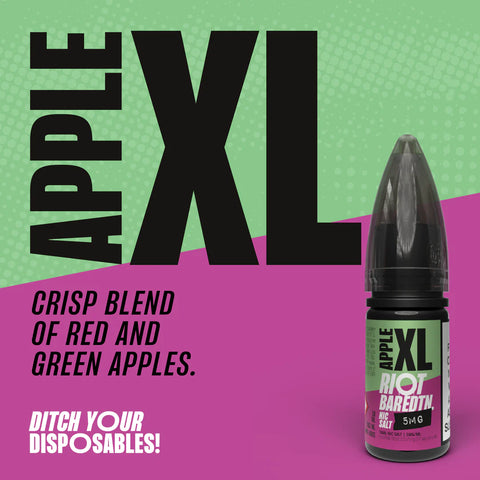 Apple XL 10ml Nic Salt E-Liquid by Riot Bar Edtn