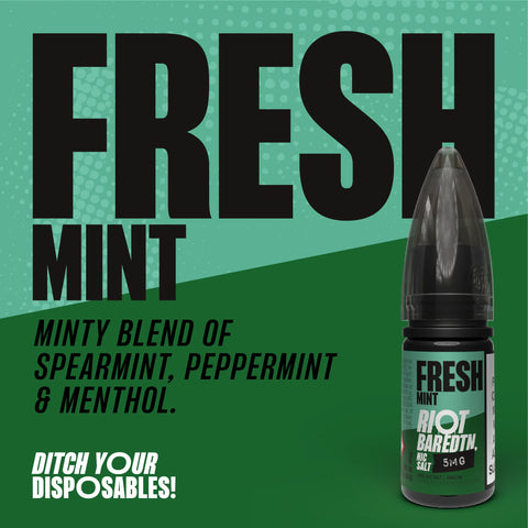 Fresh Mint 10ml Nic Salt E-Liquid by Riot Bar Edtn