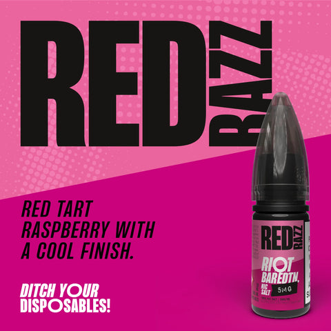 Red Razz 10ml Nic Salt E-Liquid by Riot Bar Edtn