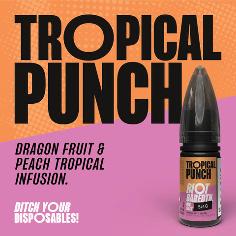 Tropical Punch 10ml Nic Salt E-Liquid by Riot Bar Edtn