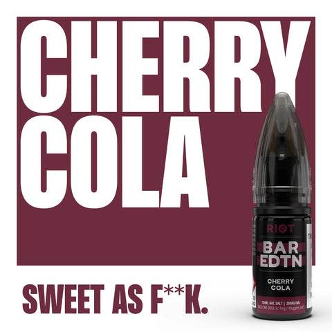 Cherry Cola 10ml Nic Salt E-Liquid by Riot Bar Edtn