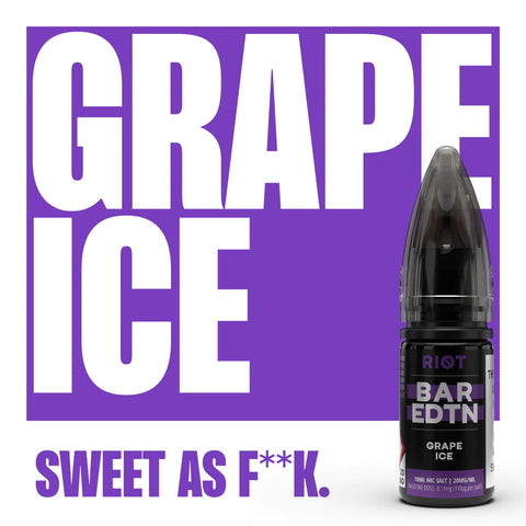 Grape Ice 10ml Nic Salt E-Liquid by Riot Bar Edtn