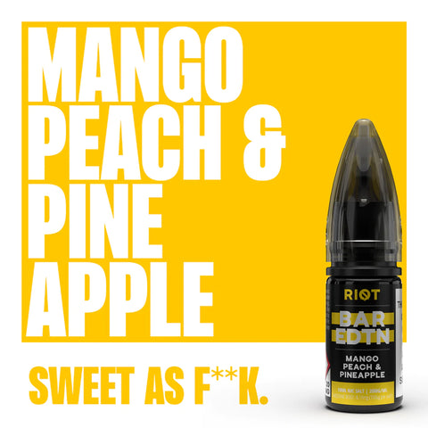 Mango Peach Pineapple 10ml Nic Salt E-Liquid by Riot Bar Edtn