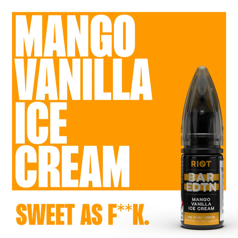 Mango Vanilla Ice Cream 10ml Nic Salt E-Liquid by Riot Bar Edtn