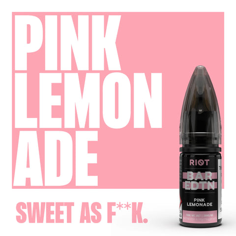 Pink Lemonade 10ml Nic Salt E-Liquid by Riot Bar Edtn