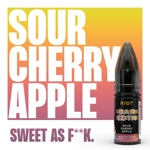 Sour Cherry Apple 10ml Nic Salt E-Liquid by Riot Bar Edtn