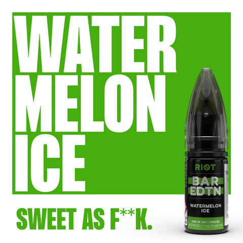 Watermelon Ice 10ml Nic Salt E-Liquid by Riot Bar Edtn