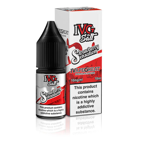 Strawberry Sensation 10ml Nic Salt E-Liquid by IVG