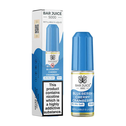 Blueberry Cherry Cranberry 10ml Nic Salt E-Liquid by Bar Juice 5000