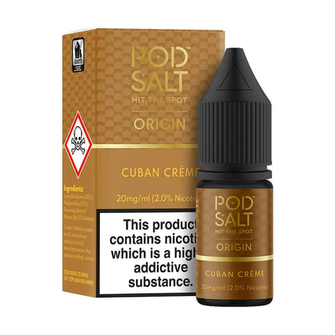 Cuban Creme 10ml Nic Salt E-Liquid by Pod Salt Origin