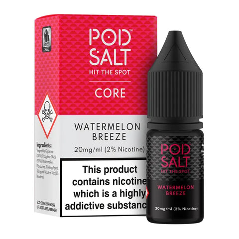 Watermelon Breeze 10ml Nic Salt E-Liquid by Pod Salt