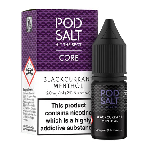 Blackcurrant Menthol 10ml Nic Salt E-Liquid by Pod Salt