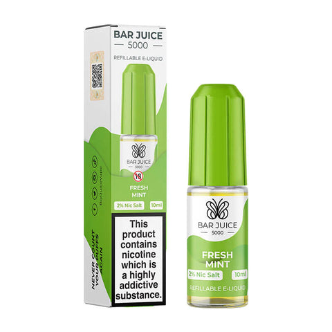 Fresh Mint 10ml Nic Salt E-Liquid by Bar Juice 5000