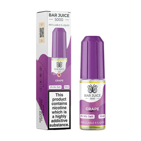 Grape 10ml Nic Salt E-Liquid by Bar Juice 5000