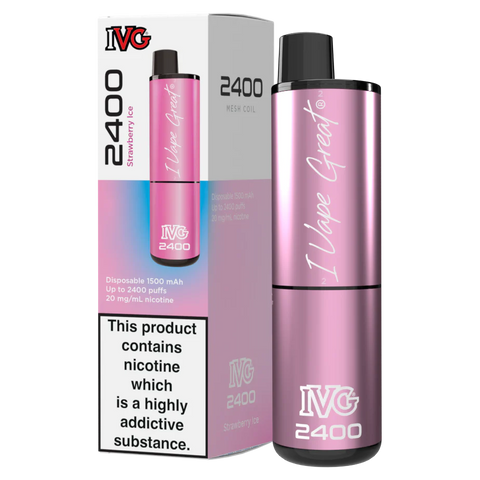 Strawberry Ice IVG 2400 Disposable Vape Device