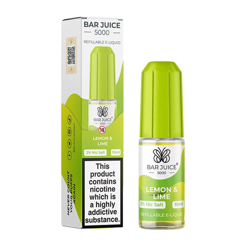 Lemon & Lime 10ml Nic Salt E-Liquid by Bar Juice 5000