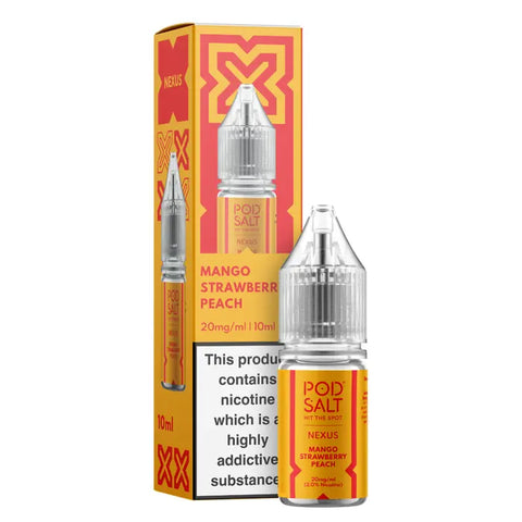 Mango Strawberry Peach 10ml Nic Salt E-Liquid by Pod Salt Nexus