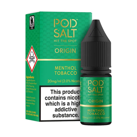 Menthol Tobbaco 10ml Nic Salt E-Liquid by Pod Salt Origin