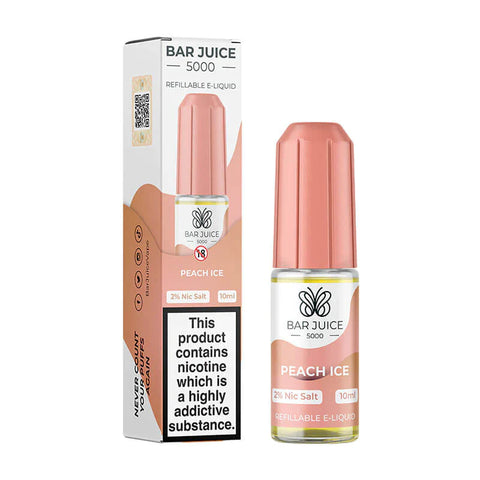 Peach Ice 10ml Nic Salt E-Liquid by Bar Juice 5000