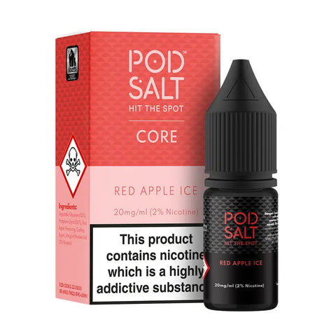 Red Apple Ice 10ml Nic Salt E-Liquid by Pod Salt