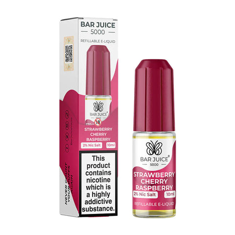 Strawberry Cherry Raspberry 10ml Nic Salt E-Liquid by Bar Juice 5000