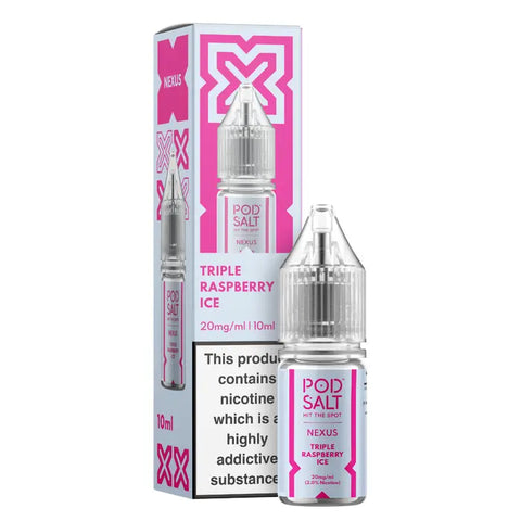 Triple Raspberry Ice 10ml Nic Salt E-Liquid by Pod Salt Nexus