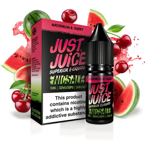 Watermelon & Cherry 10ml Nic Salt E-Liquid by Just Juice